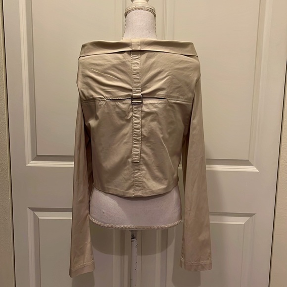 Sarah Pacini Khaki Jacket with Buckle Closure - Picture 3 of 9